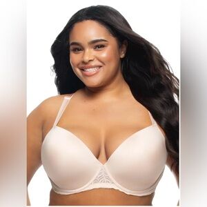 PARAMOUR 115011 SEAMLESS PLUNGE CONTOUR BRA/LACE/RACERBACK CREAM COLOR SIZE 40DD